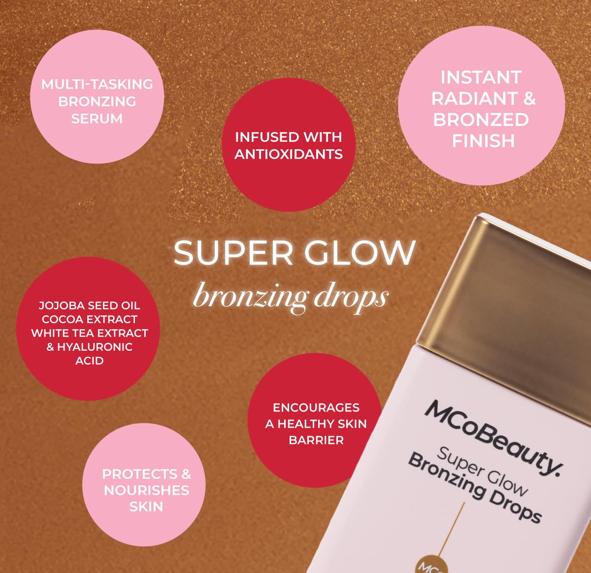 MCoBeauty Super Glow Bronzing Drops, Sun-Kissed Glow for Hydrated Radiance, Vegan, Cruelty Free Cosmetics