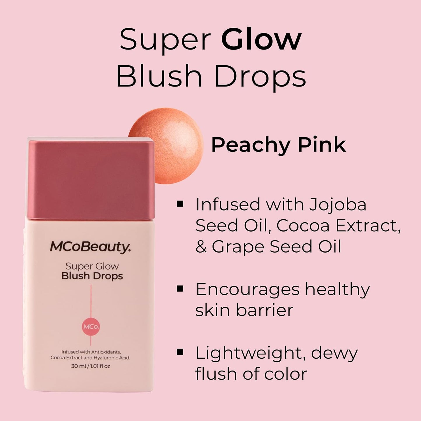 MCoBeauty Instant Glow Flash Primer, Super Glow Blush Drop, Fragrance Mist 1 & 6 Piece Make up Brush Essential Set Bundle (Pack of 4) Vegan, Cruelty Free Cosmetics