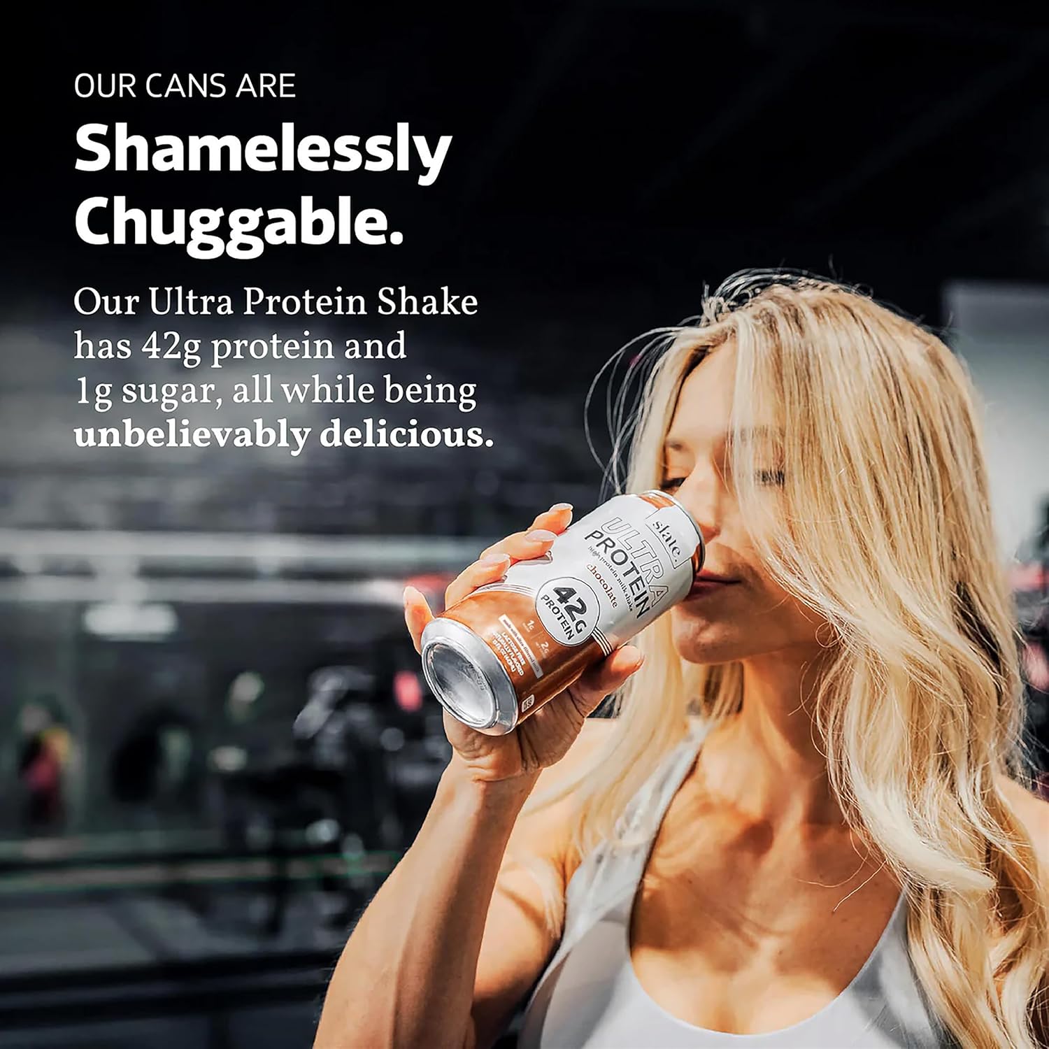 Slate Milk - Ultra Protein Shake - Chocolate - 42g Protein, 1g Sugar, 190 Calories, 2g Net Carbs - Lactose Free, No Added Sugar - Made with Ultra Filtered Milk - Breakfast Boost, Post Workout - 15 fl oz, 12 Cans