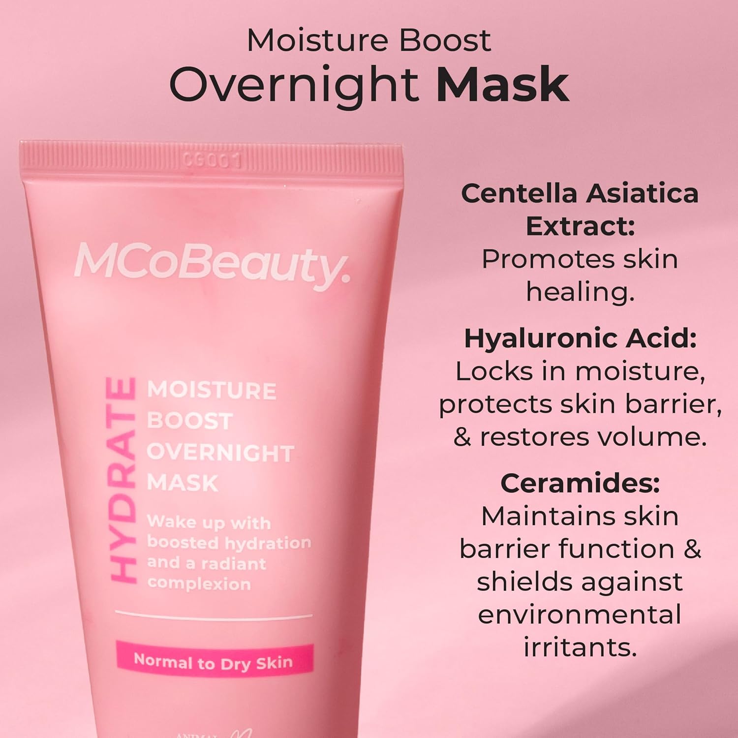 MCoBeauty Hydrate Intense Moisture Boost & Hydrate Moisture Boost Overnight Mask (Pack of 2), Vegan, Cruelty Free Cosmetics