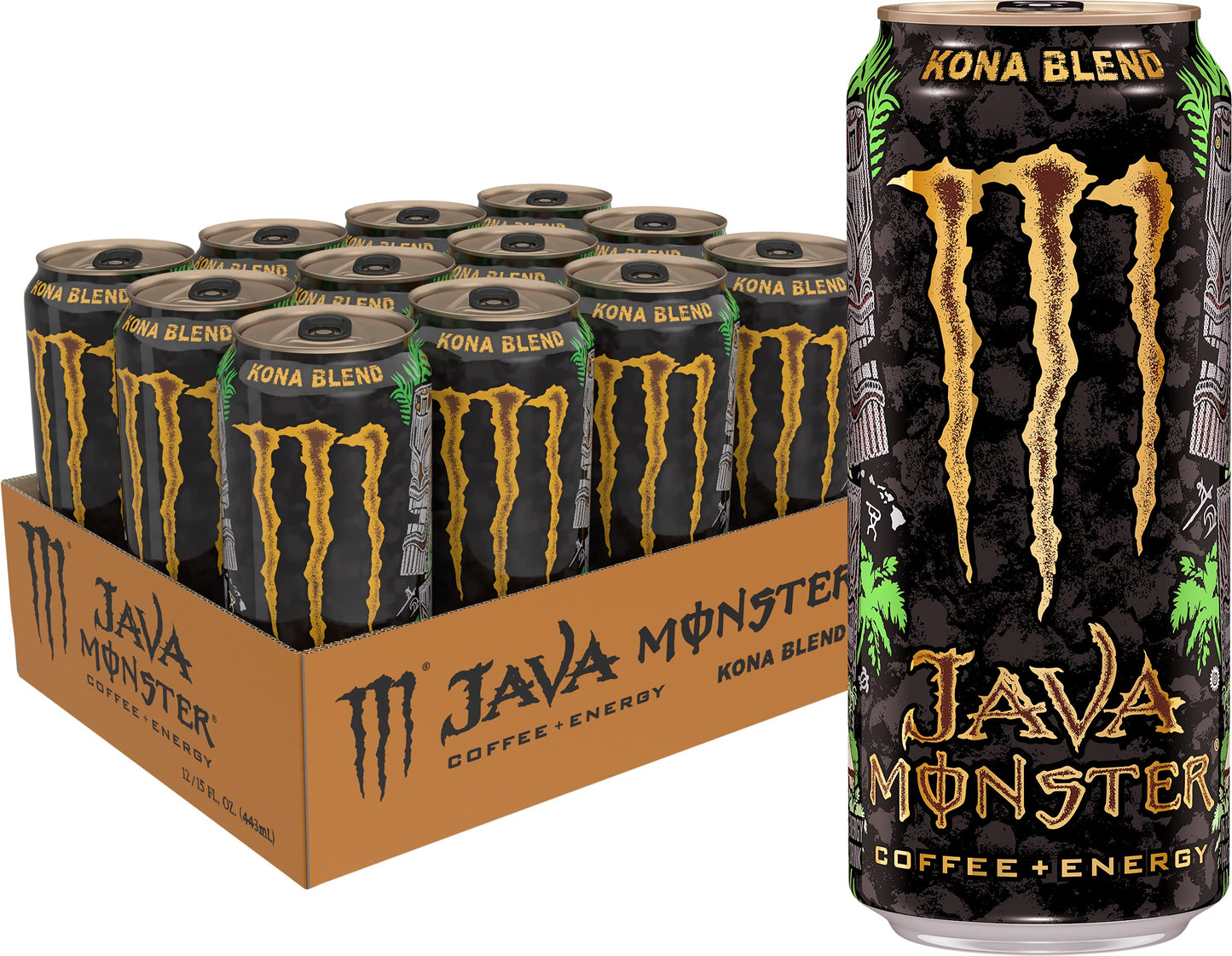 Monster Energy Java Monster Mean Bean, Coffee + Energy Drink, 15 Ounce | Pack of 12
